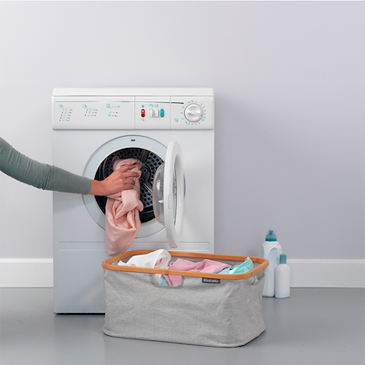 Brabantia vasketøjskurv foldbar med bambuskant 40 liter