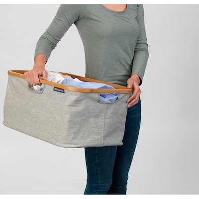 Brabantia vasketøjskurv foldbar med bambuskant 40 liter