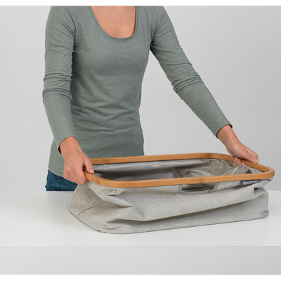 Brabantia vasketøjskurv foldbar med bambuskant 40 liter