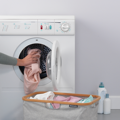 Brabantia vasketøjskurv foldbar med bambuskant 40 liter