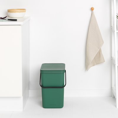 Brabantia Sort Go affaldsspand med låg grøn 25 liter