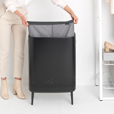 Brabantia Bo vasketøjskurv sort 2x45 liter