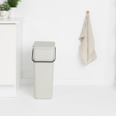 Brabantia Sort & Go affaldsspand med låg lysegrå 40 liter