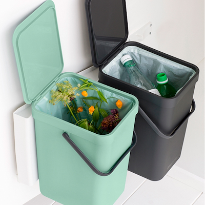 Brabantia indbygningsmodul 2 x 16 liter grå/jade