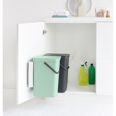 Brabantia indbygningsmodul 2 x 16 liter grå/jade