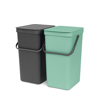 Brabantia indbygningsmodul 2 x 16 liter grå/jade