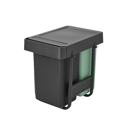Brabantia Sort & Go indbygget affaldssystem grå/mint 2x15 liter