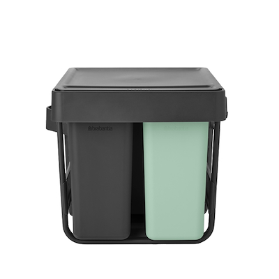 Brabantia Sort & Go indbygget affaldssystem grå/mint 10+10+20 liter