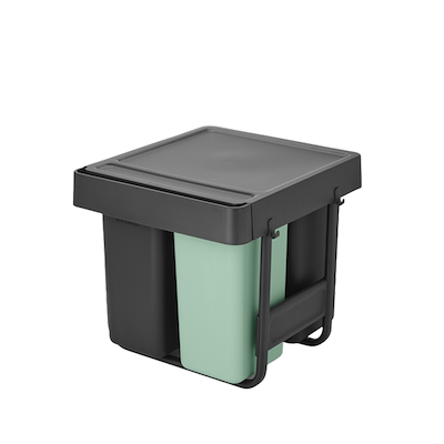 Brabantia Sort & Go indbygget affaldssystem grå/mint 10+10+20 liter