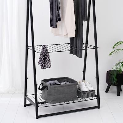 Brabantia foldbar vasketøjskurv sort 35 liter