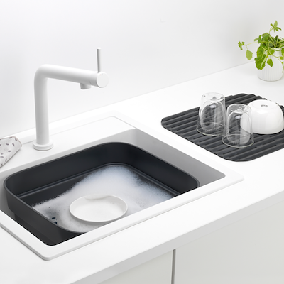 Brabantia SinkSide opvaskebalje med rist mørkegrå