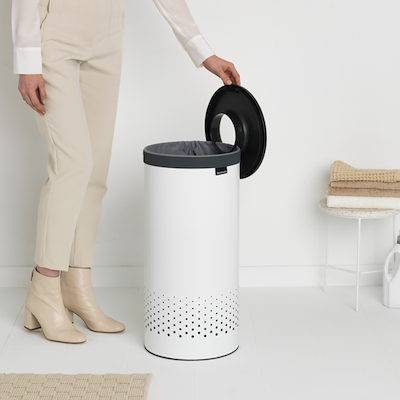 Brabantia vasketøjskurv med låg hvid 35 liter