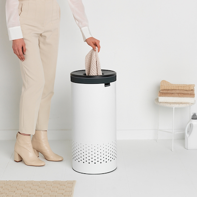 Brabantia vasketøjskurv med låg hvid 35 liter