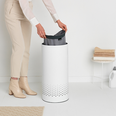 Brabantia vasketøjskurv med låg hvid 35 liter