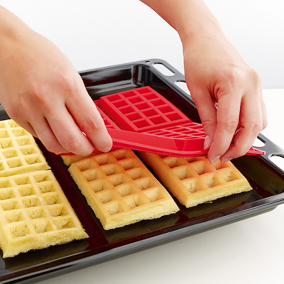 Lékué vaffelform i silikone til ovn 20x18,6 cm 2 stk.