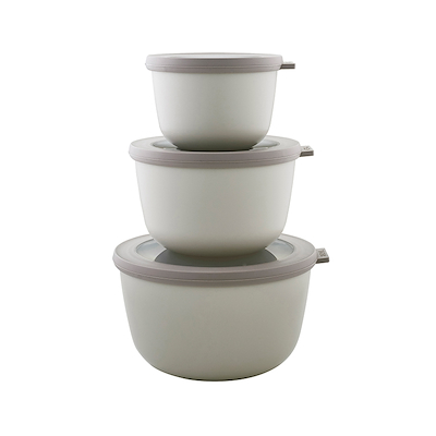 Mepal Cirqula skålesæt med låg 3 stk. nordic white