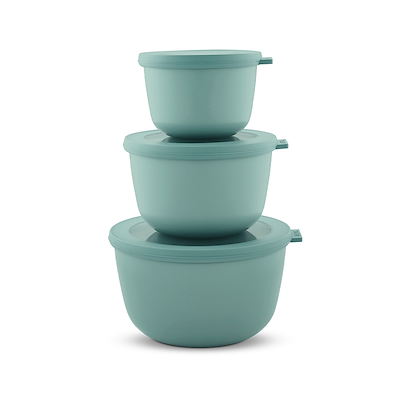 Mepal Cirqula skålesæt med låg 3 stk. nordic green