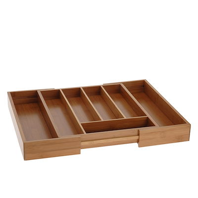 Bestikbakke i bambus justerbar 34 x 28 cm