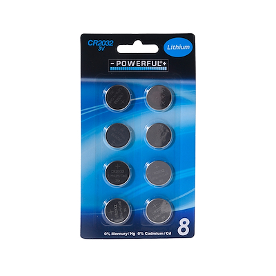 Lithium knap-batterier CR2032 8 stk.