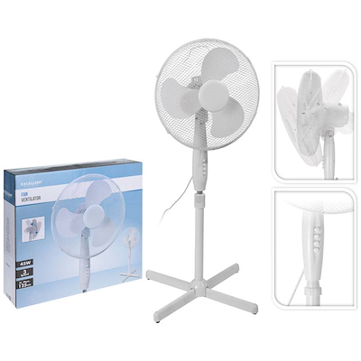 Gulvventilator hvid Ø 40 cm H 125 cm
