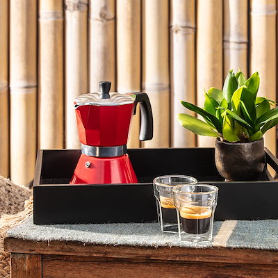 Bredemeijer espressokande rød 6 kopper