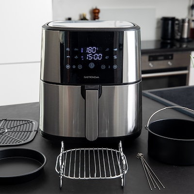 Gastronoma airfryer 8 liter inkl. tilbehørssæt 1800 watt - keramisk belægning
