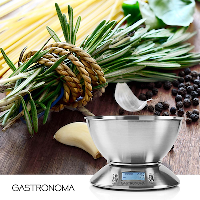 Gastronoma digital køkkenvægt med skål rustfrit stål 5 kg