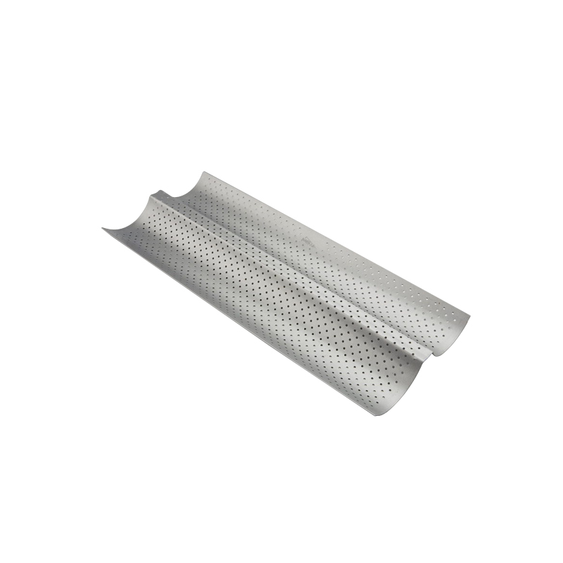 Patisse Baguette form 2-piece Silver top 38 cm perforated