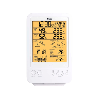 Alecto WS-4800 vejrstation med trådløs sensor hvid