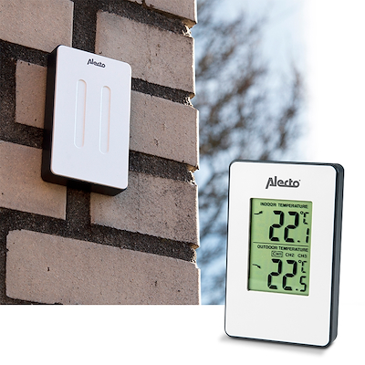 Alecto WS-1050 vejrstation med trådløs sensor hvid