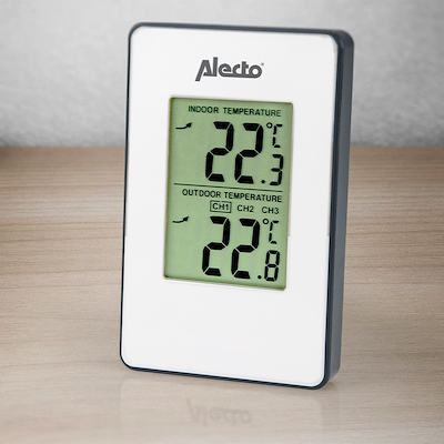 Alecto WS-1050 vejrstation med trådløs sensor hvid