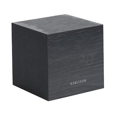 Karlsson Block Cube vækkeur sort 8 cm