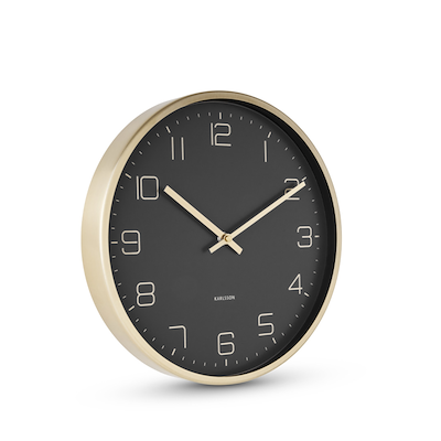 Karlsson Elegance vægur sort/guld 30 cm