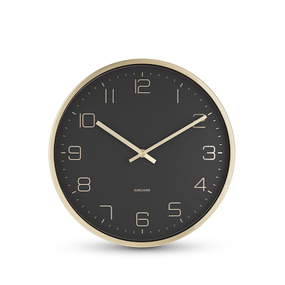 Karlsson Elegance vægur sort/guld 30 cm