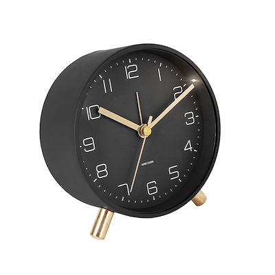 Karlsson Lofty vækkeur sort Ø11 cm