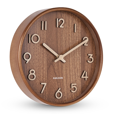 Karlsson Pure vægur mørk træ Ø22 cm