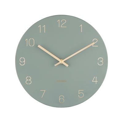 Karlsson Charm Engraved Numbers vægur grøn Ø30 cm