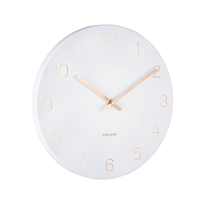 Karlsson Charm Engraved Numbers vægur hvid Ø30 cm