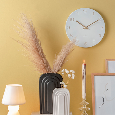 Karlsson Charm Engraved Numbers vægur hvid Ø30 cm