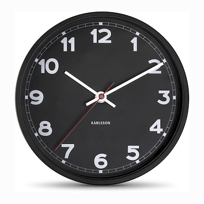 Karlsson New Classic vægur sort metal 20 cm