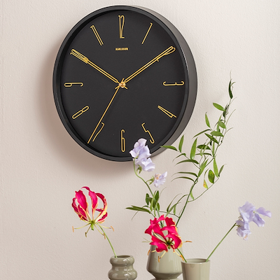 Karlsson Belle Numbers vægur sort Ø35 cm