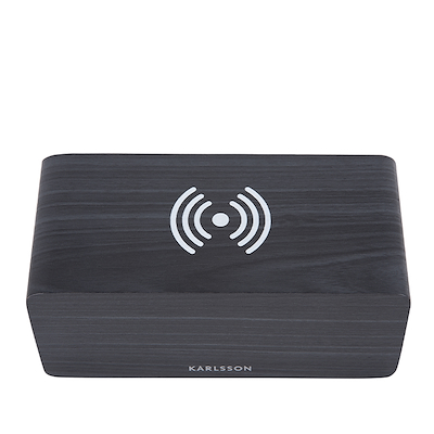 Karlsson Block vækkeur med trådløs oplader sort