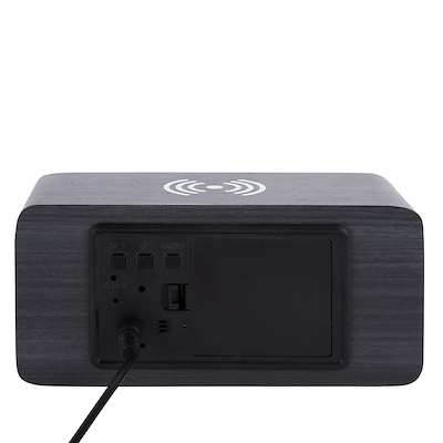 Karlsson Block vækkeur med trådløs oplader sort