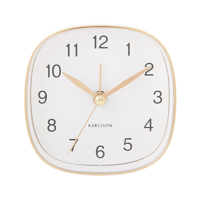 Karlsson Travel Square vækkeur hvid