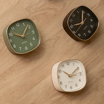 Karlsson Travel Square vækkeur sort