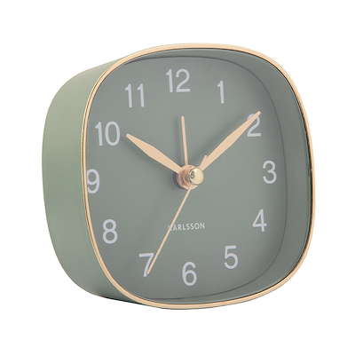 Karlsson Travel Square vækkeur grøn