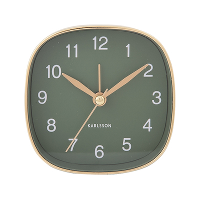 Karlsson Travel Square vækkeur grøn