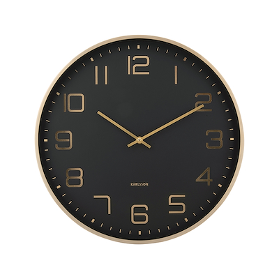 Karlsson Elegance Glow vægur sort Ø40 cm