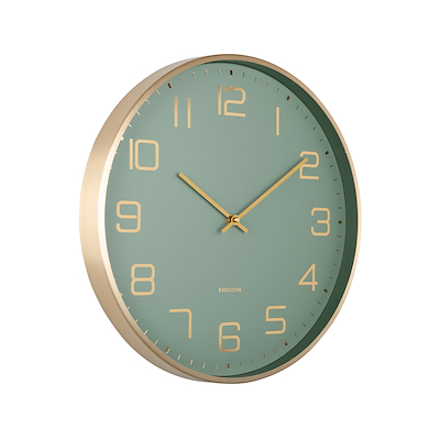 Karlsson Elegance Glow vægur grøn Ø40 cm