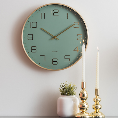 Karlsson Elegance Glow vægur grøn Ø40 cm